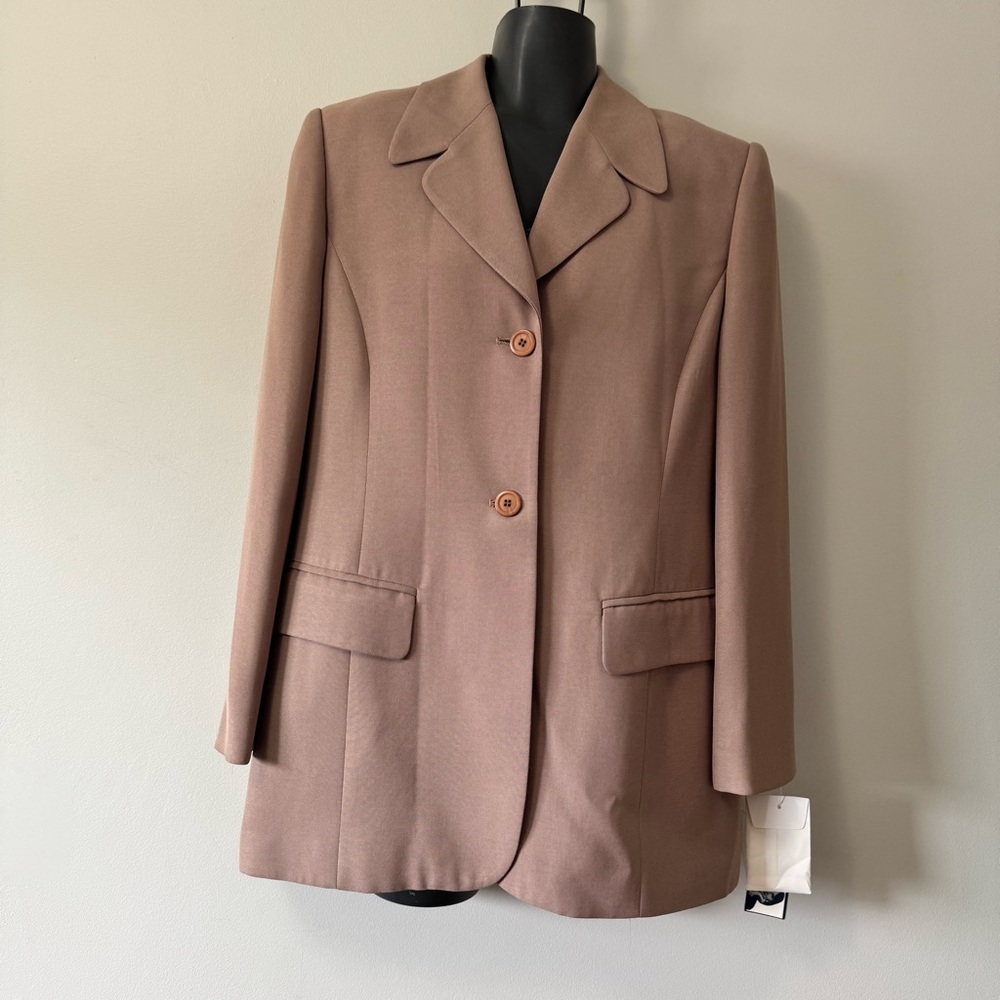 Rena Rowan Brown Blazer Classic Tailored Suit Jacket Vintage SZ 6